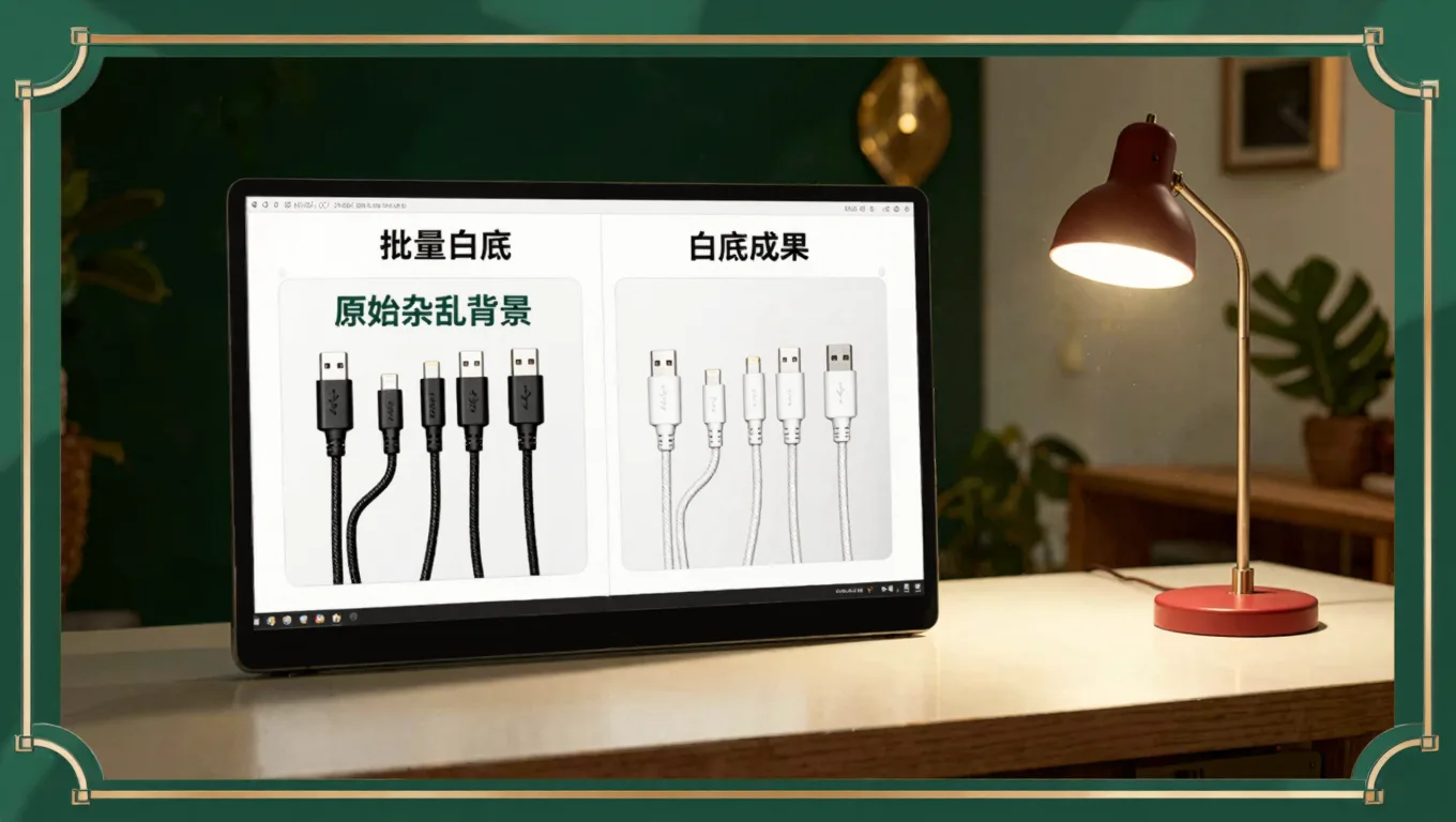 数码配件卖家批量出白底图,日更百款