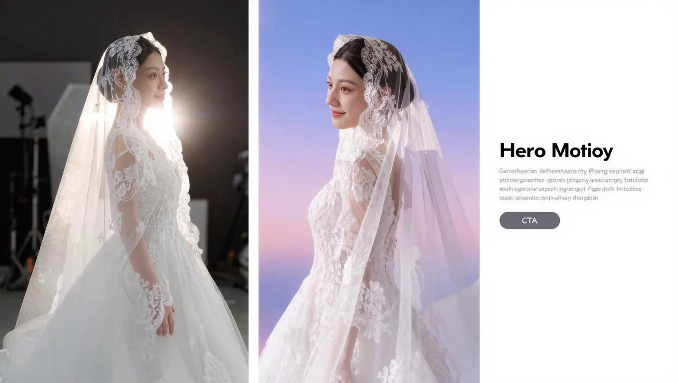 Adobe Photoshop 抠图 插件处理婚纱头纱前后对比