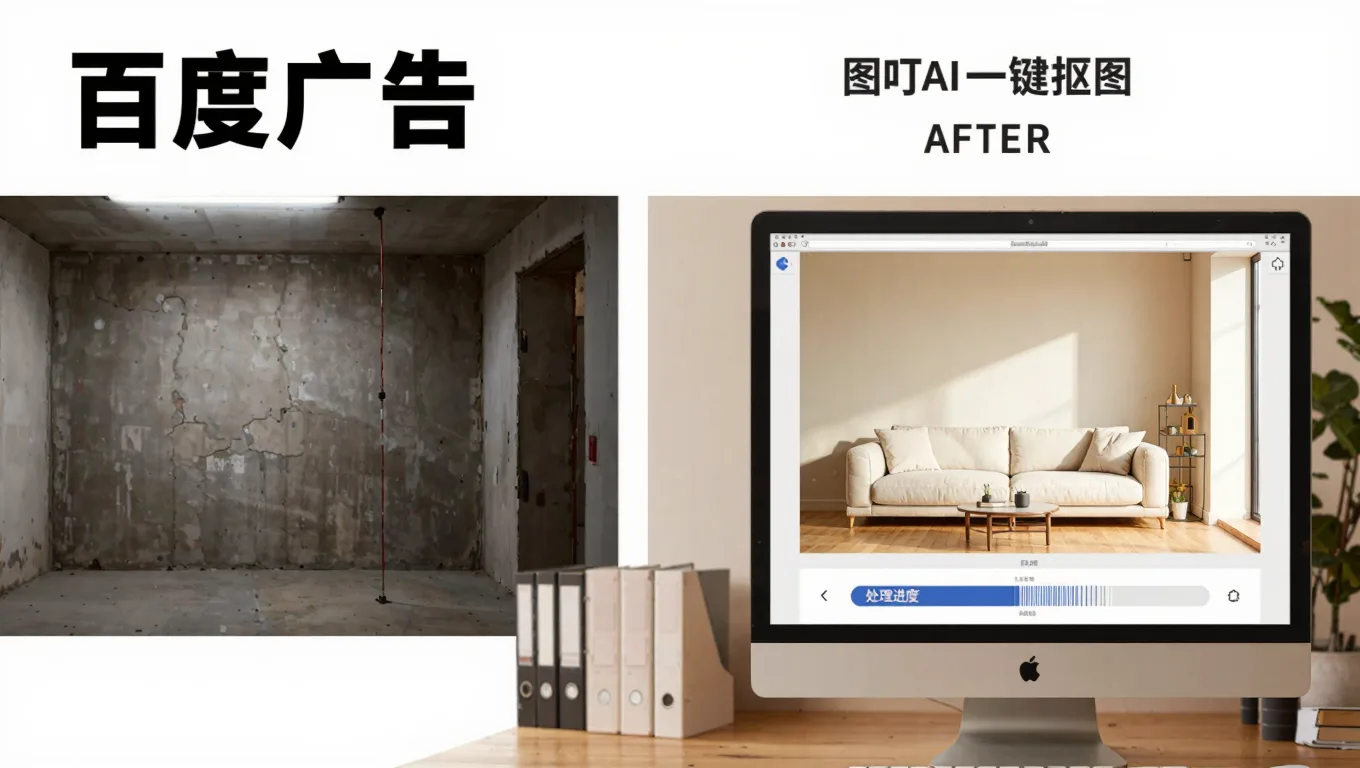 一键抠图换精装样板间背景，房产中介秒出高质感房源图