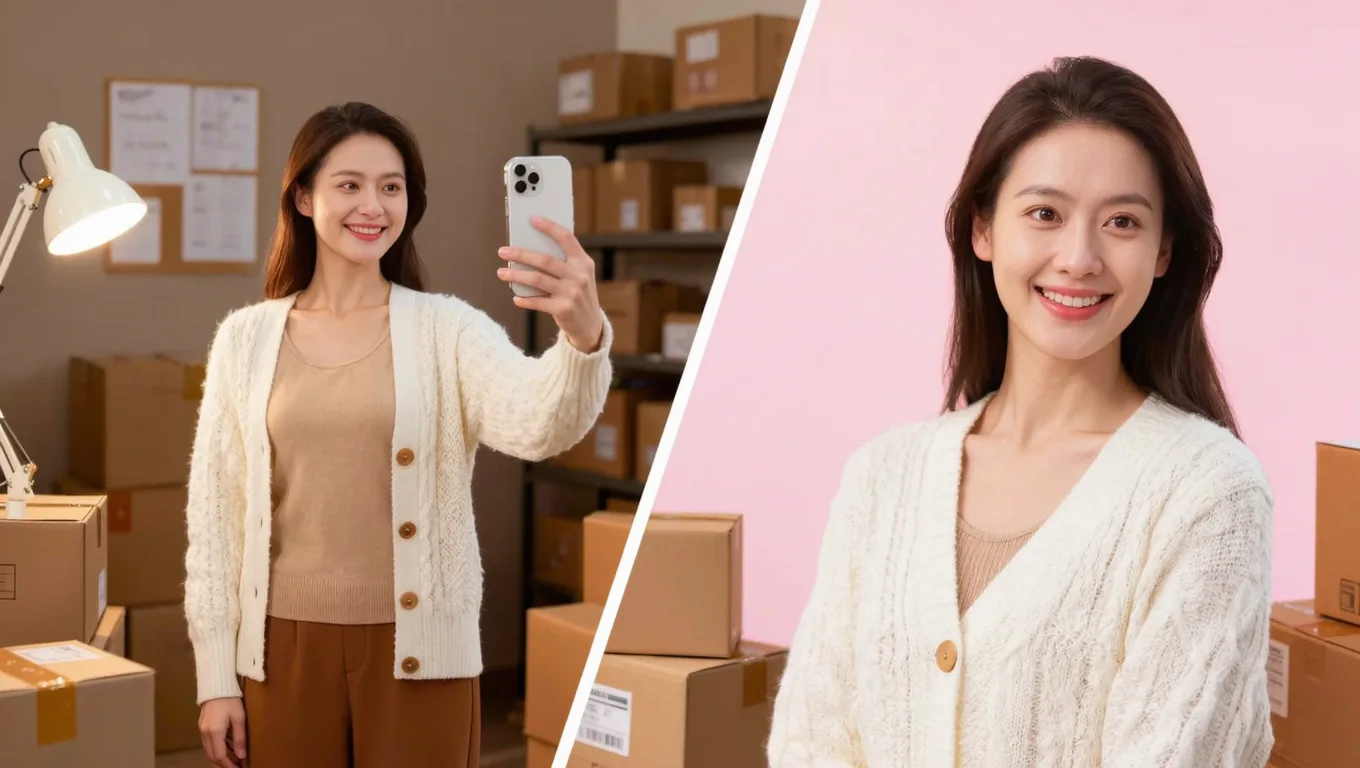 AI写真生成淘宝店主真人出镜形象