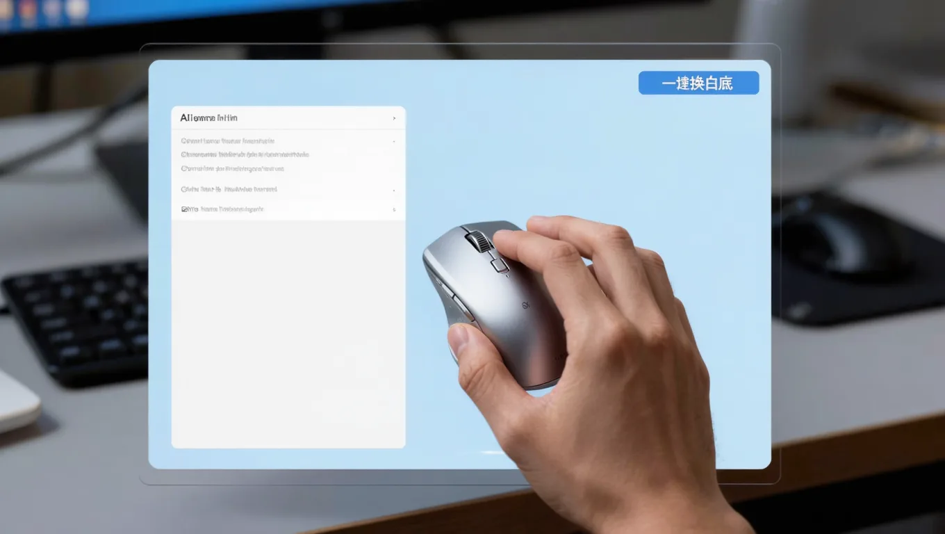 图叮AI界面点击一键换白底按钮特写