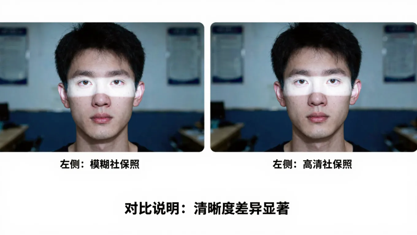 模糊与高清的社保照片对比