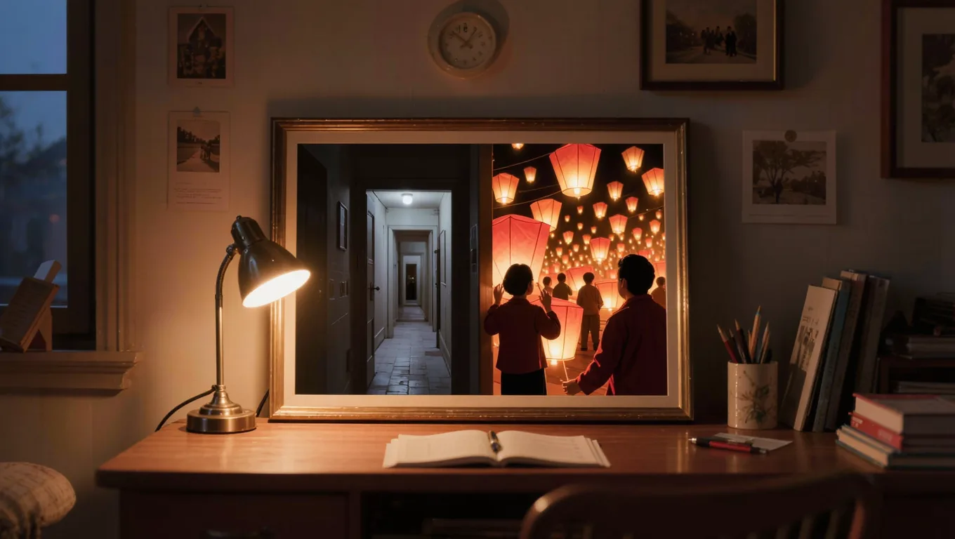 元宵节AI写真:灯笼街景+汉服背影