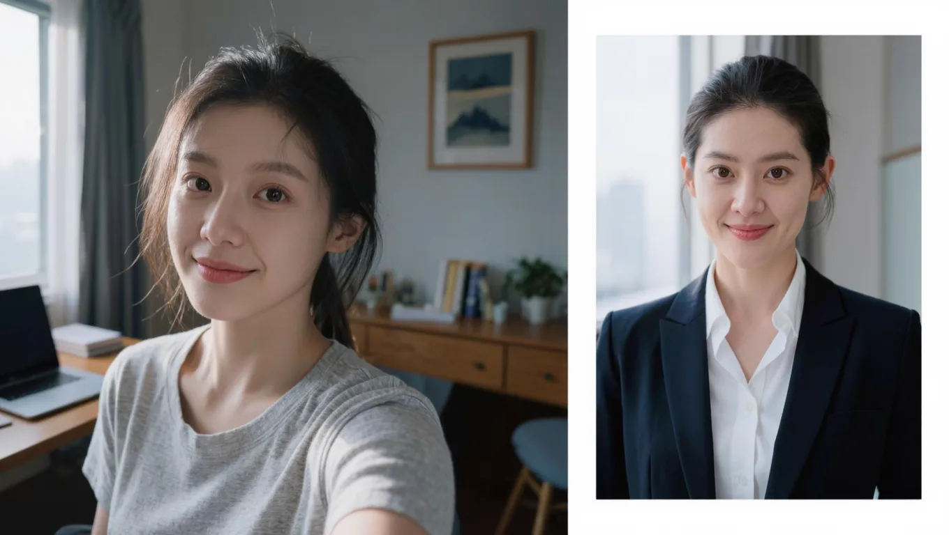 ai一键生图免费职业形象照对比