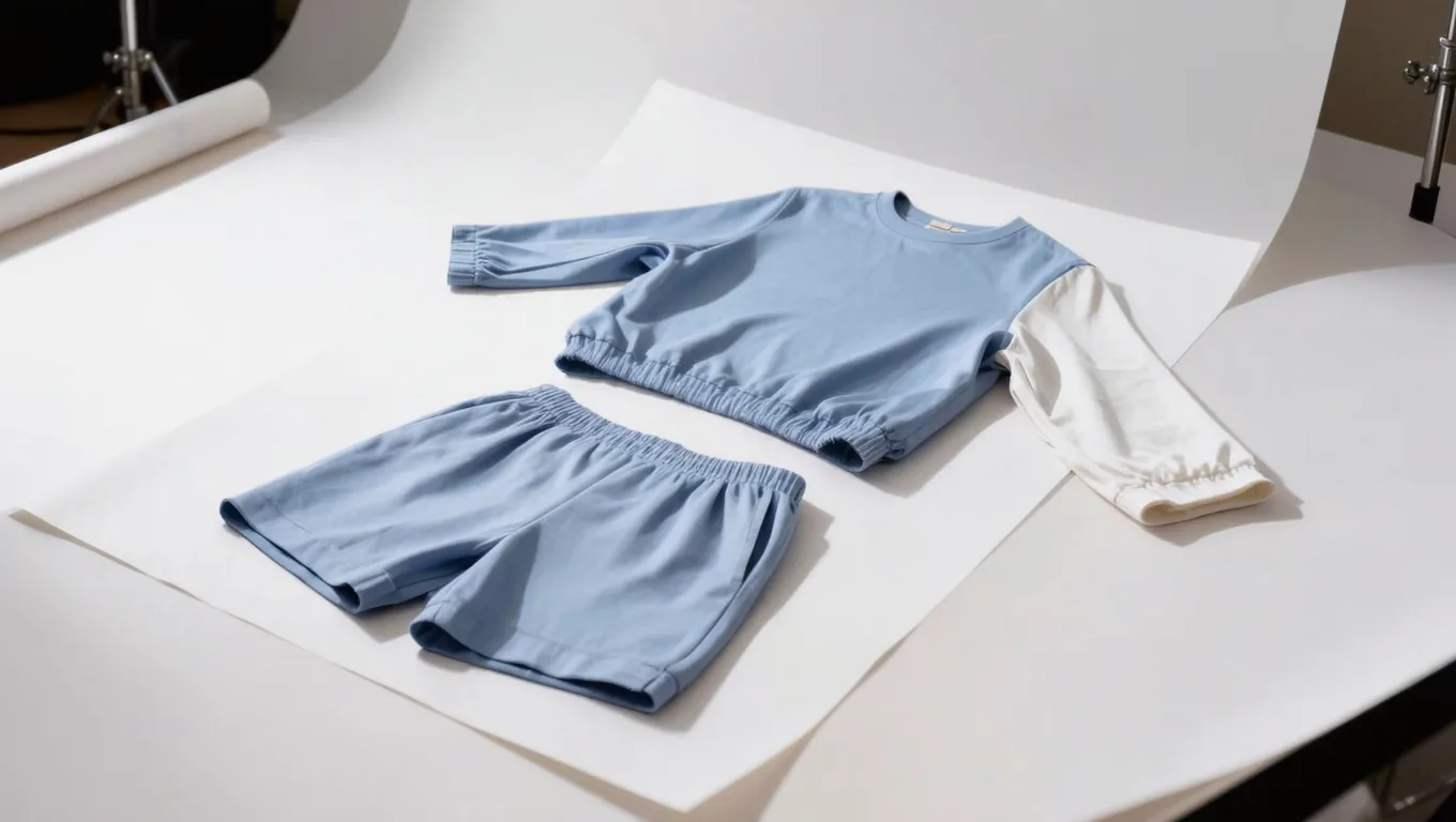 扩图后的完整服装平铺图干净背景展示