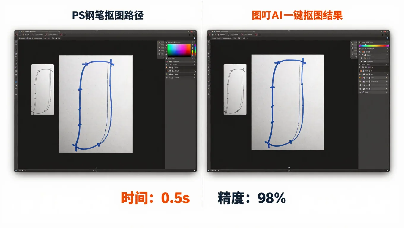 PS钢笔与AI抠图对比
