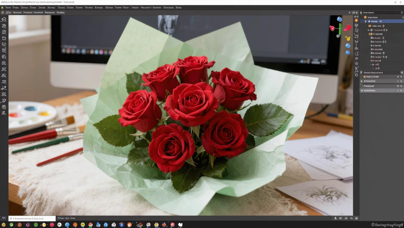 PS局部重绘替换手捧花