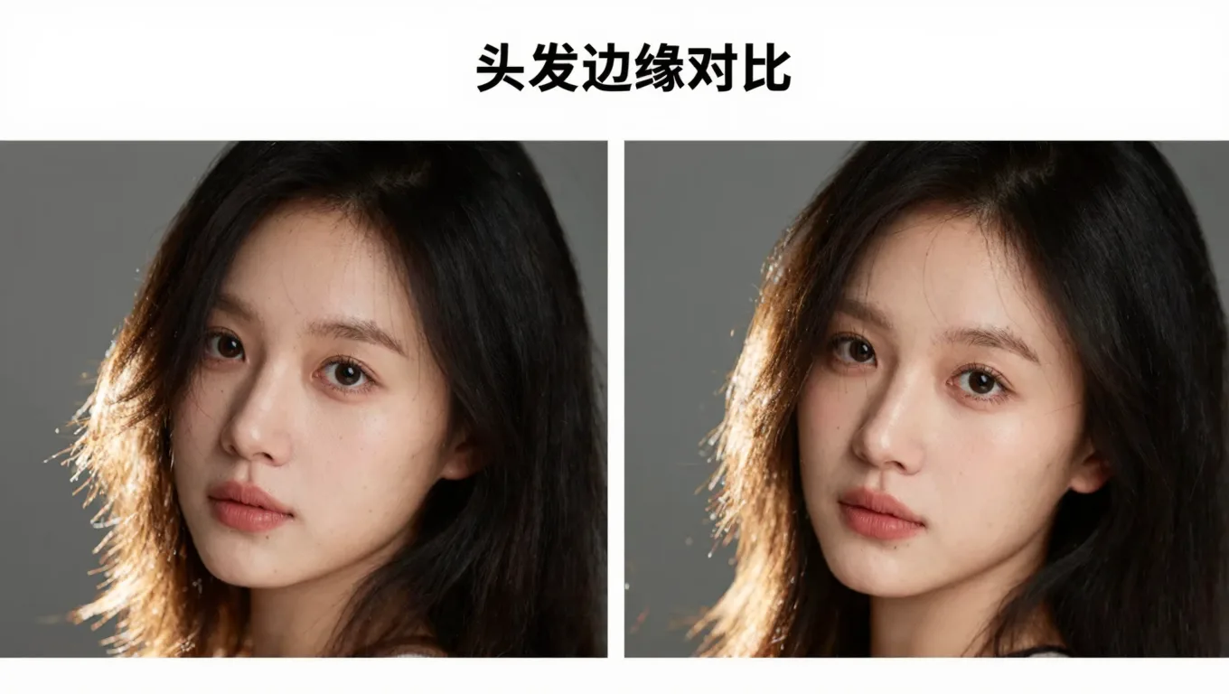 证件照头发边缘修复对比