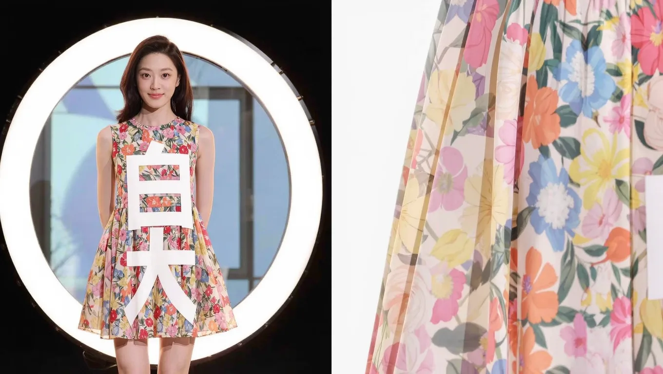 碎花服装图片去字前后对比