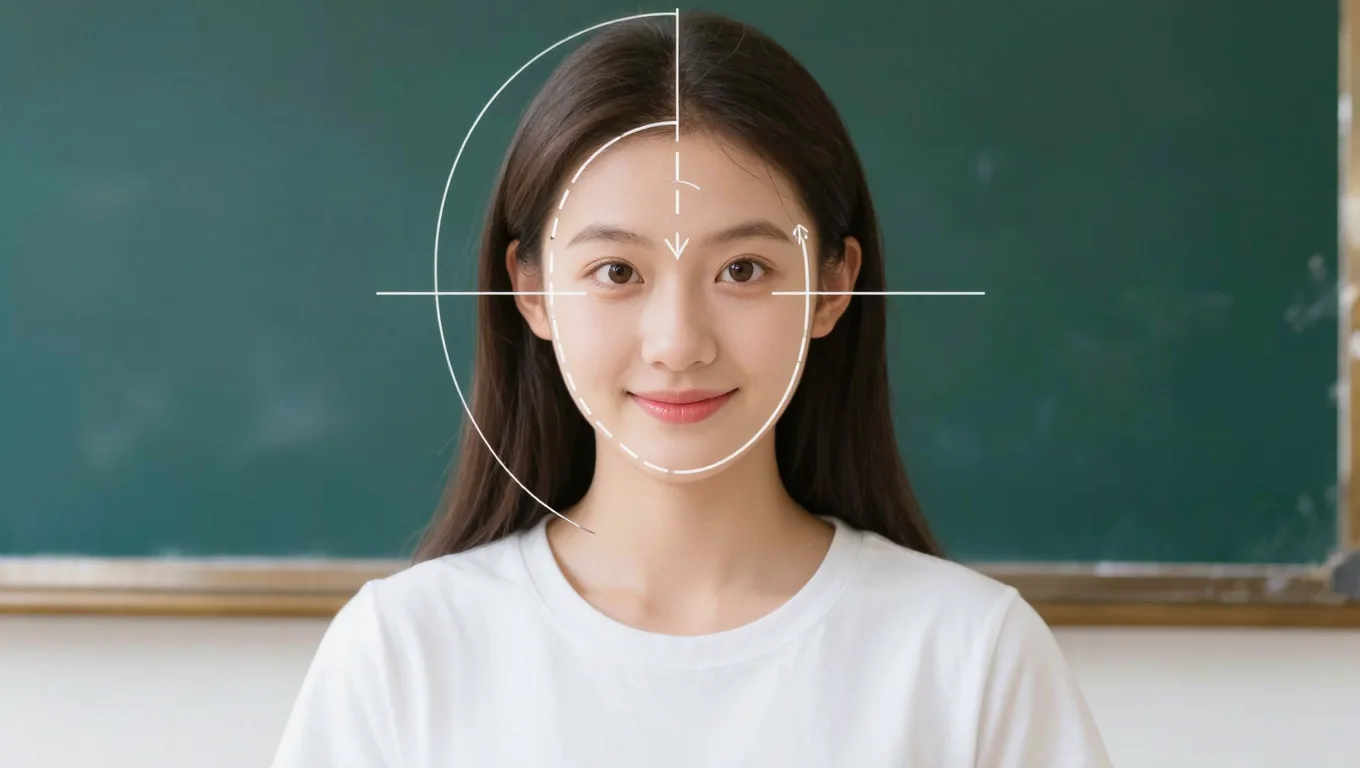 教资照片眉毛耳朵露出辅助线