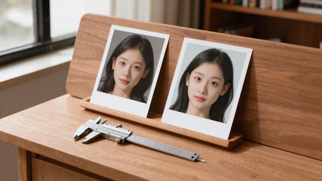 一寸照片尺寸前后对比图