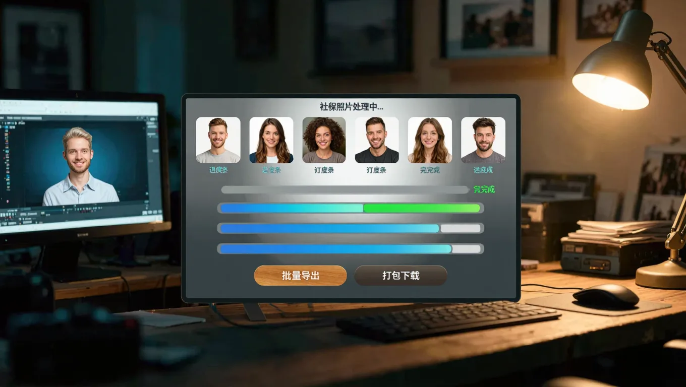 图叮AI批量导出社保照片界面
