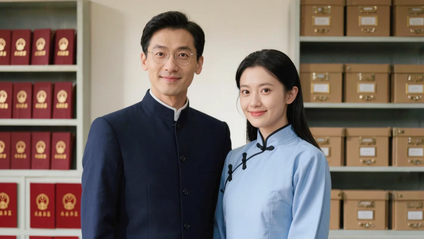 结婚登记照太素?图叮AI为简约照添时代色彩