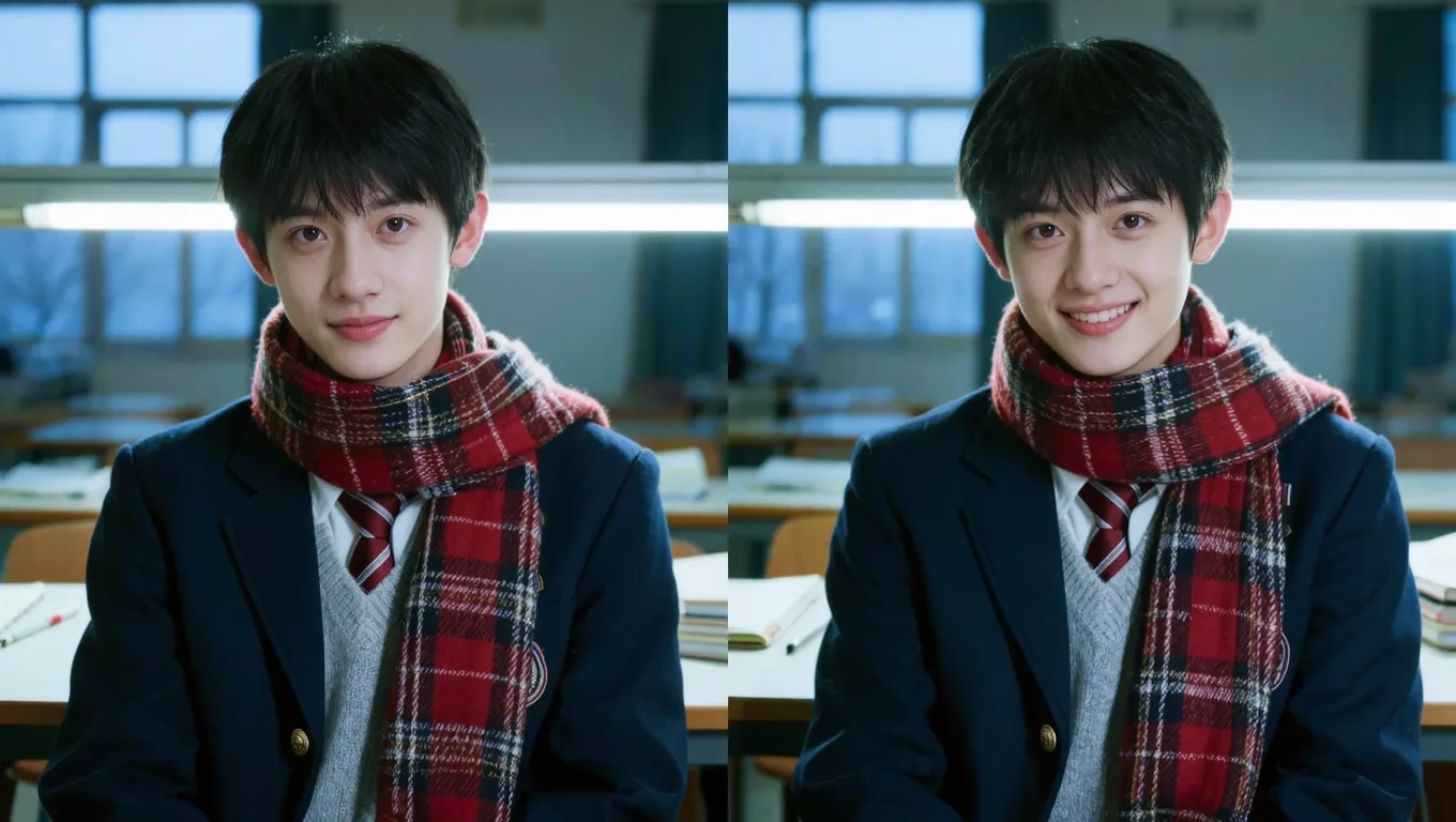 学生时代证件照单调?图叮AI还原校服与红领巾真色