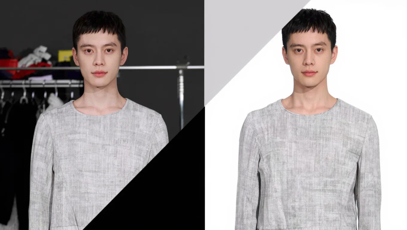 男装原图与白底图对比