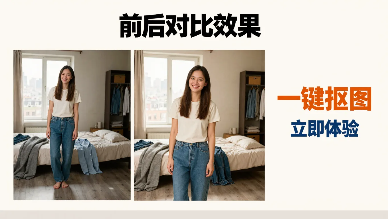 一键抠图拯救杂乱背景的穿搭自拍