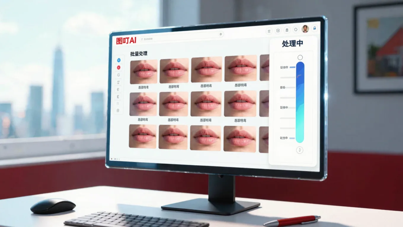 批量处理唇部试色图界面