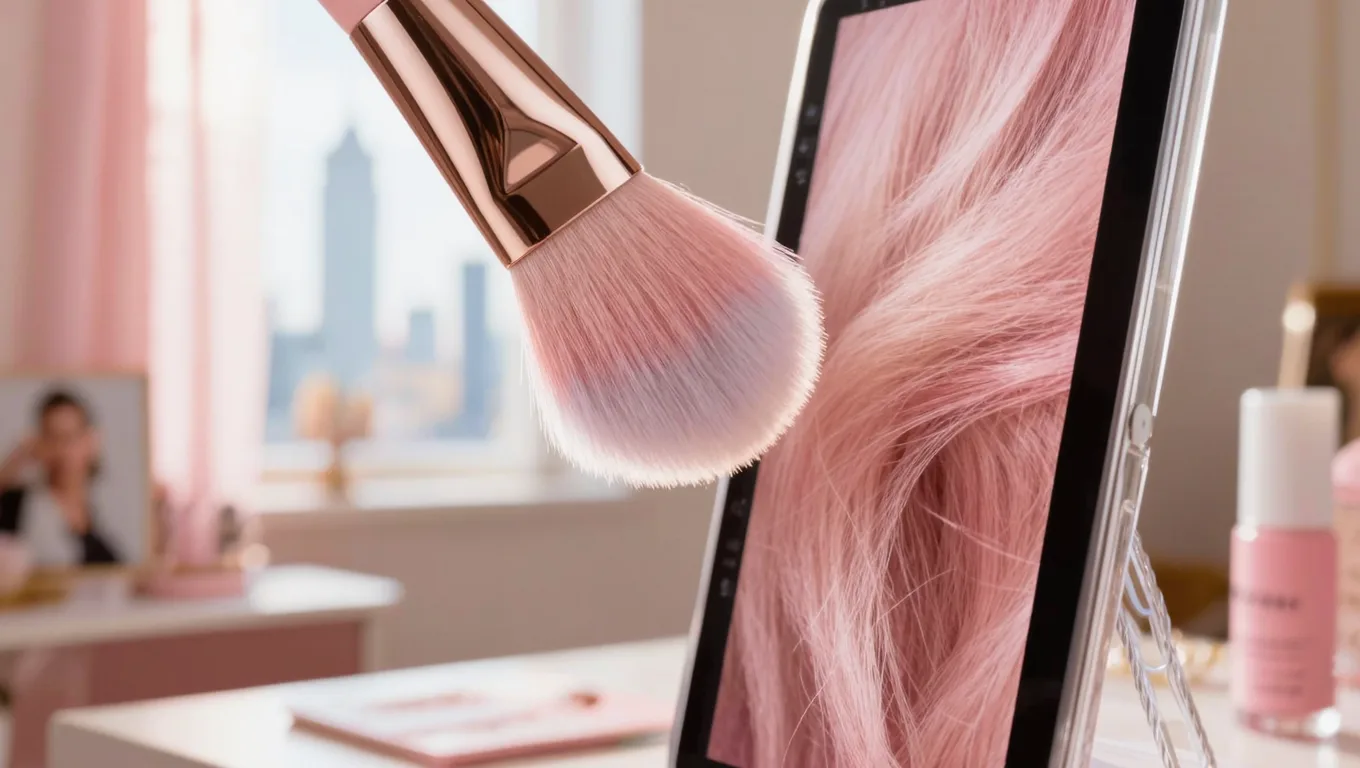 化妆刷与屏幕