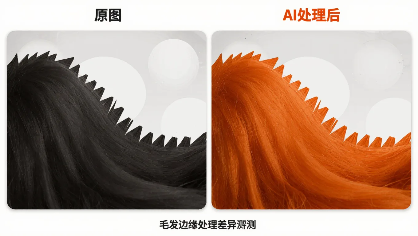 图叮与稿定设计毛发抠图对比