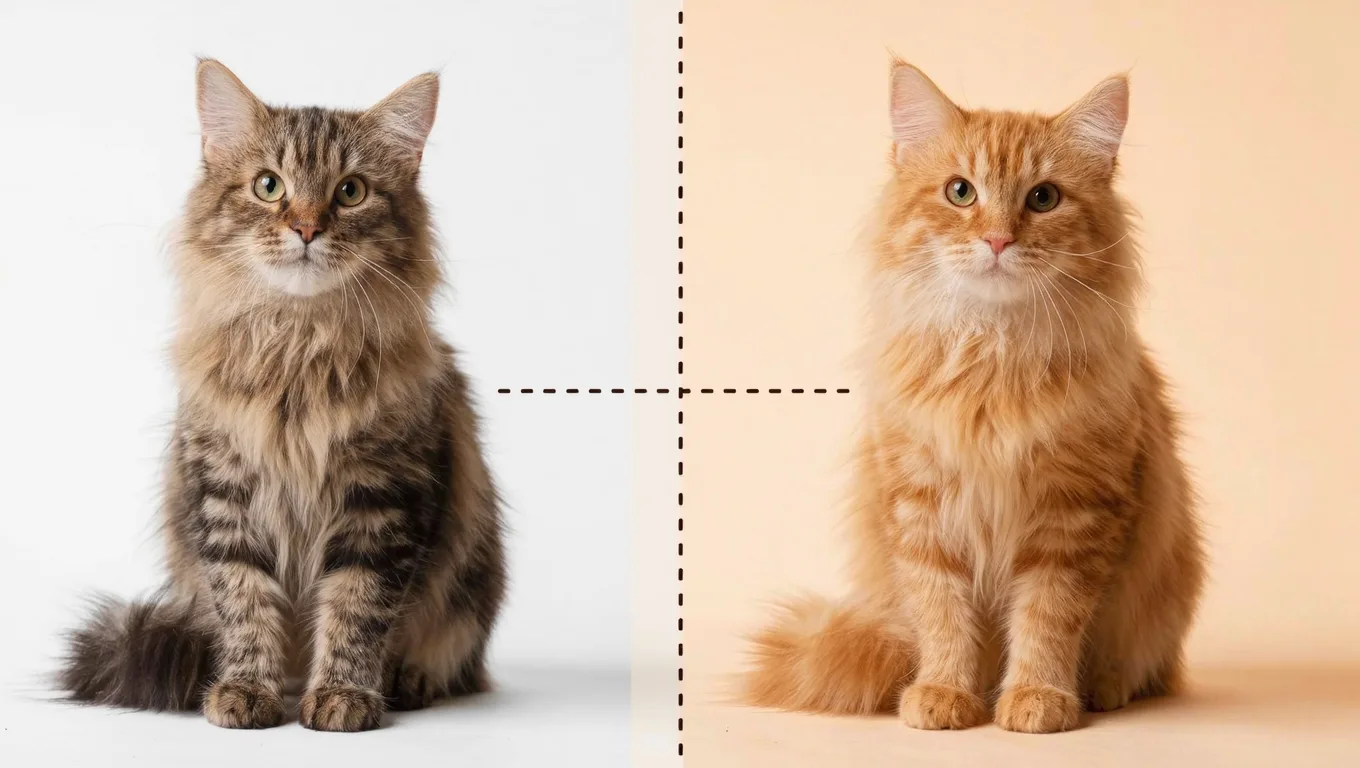 猫咪毛发抠图前后对比