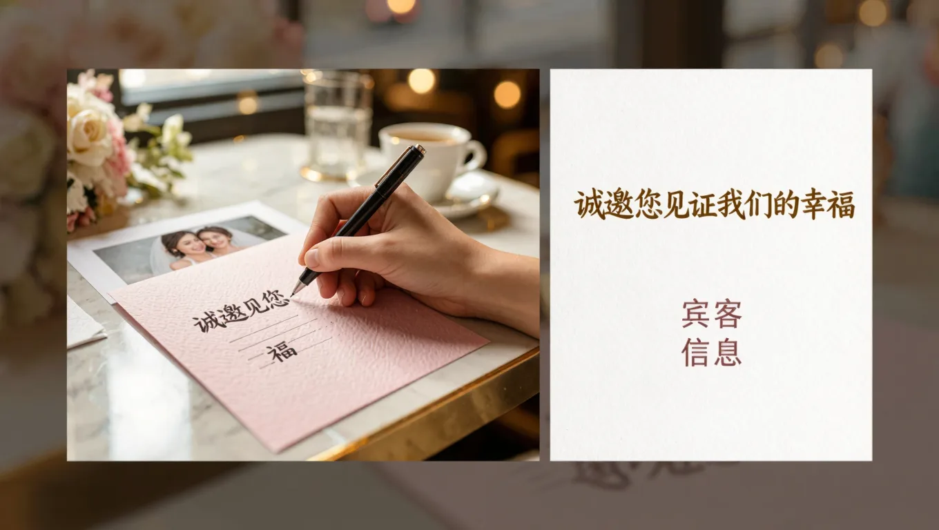 婚礼请柬手写字AI精修，新人DIY也能媲美专业设计
