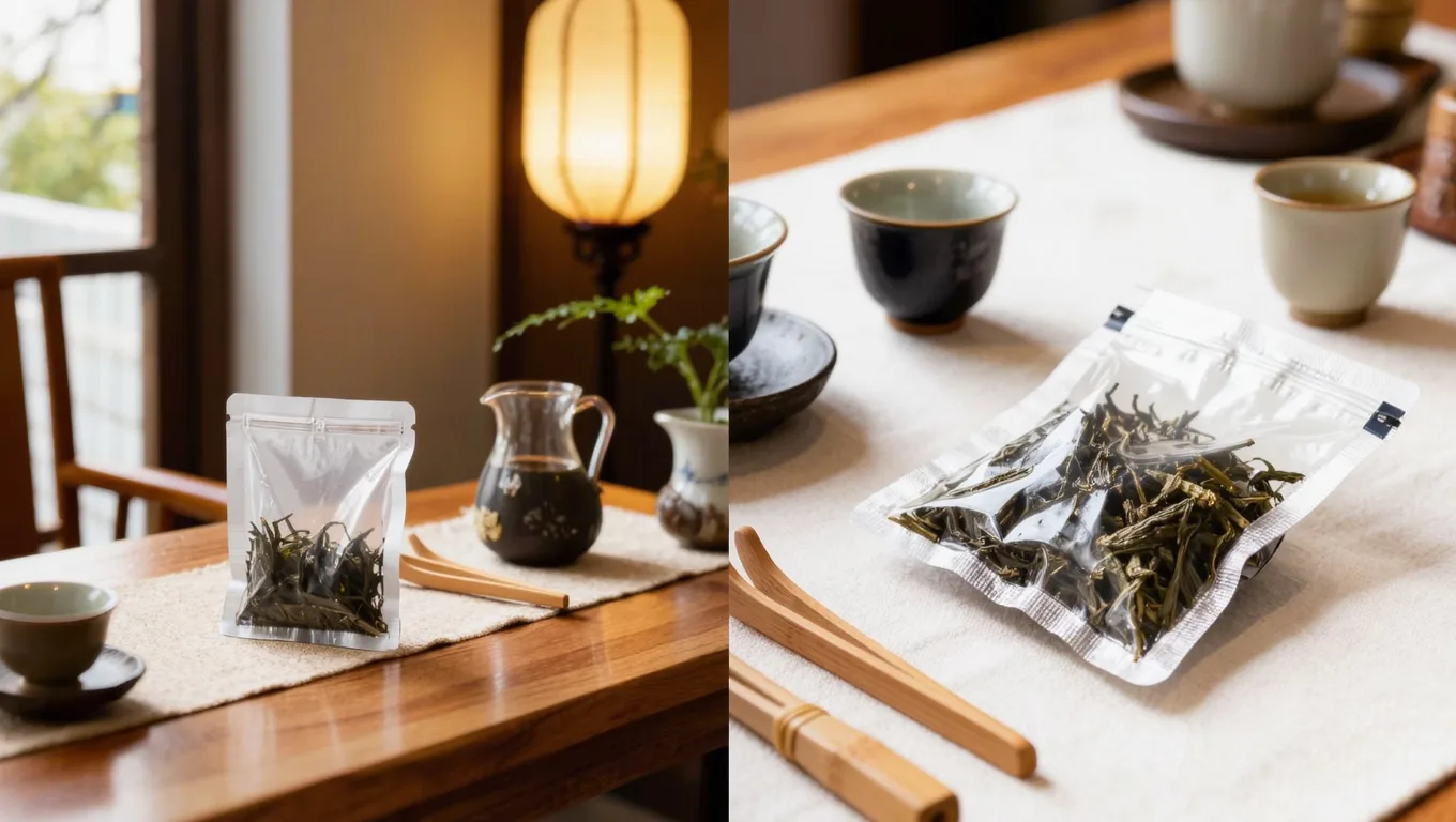 茶叶电商主图,AI保留透明包装质感