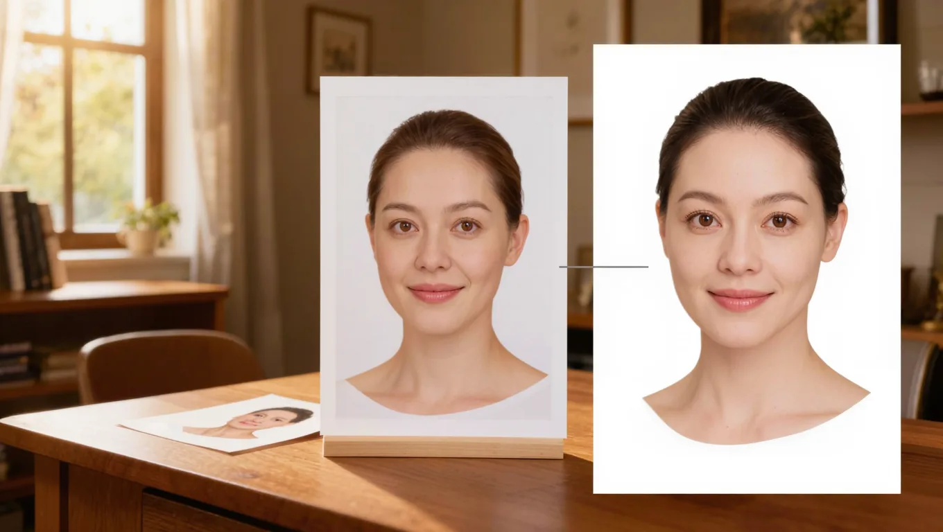 签证证件照处理前后对比图