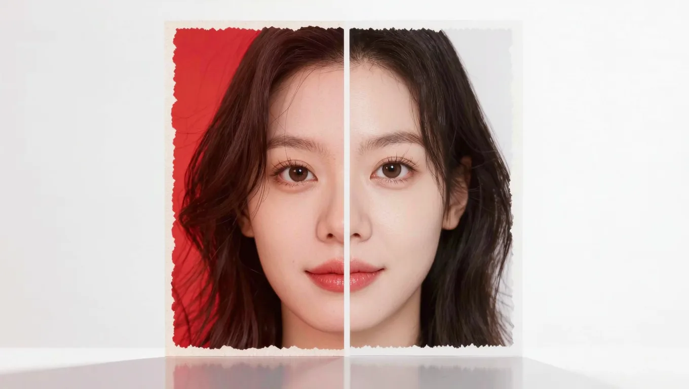 红底证件照与白底证件照高清对比