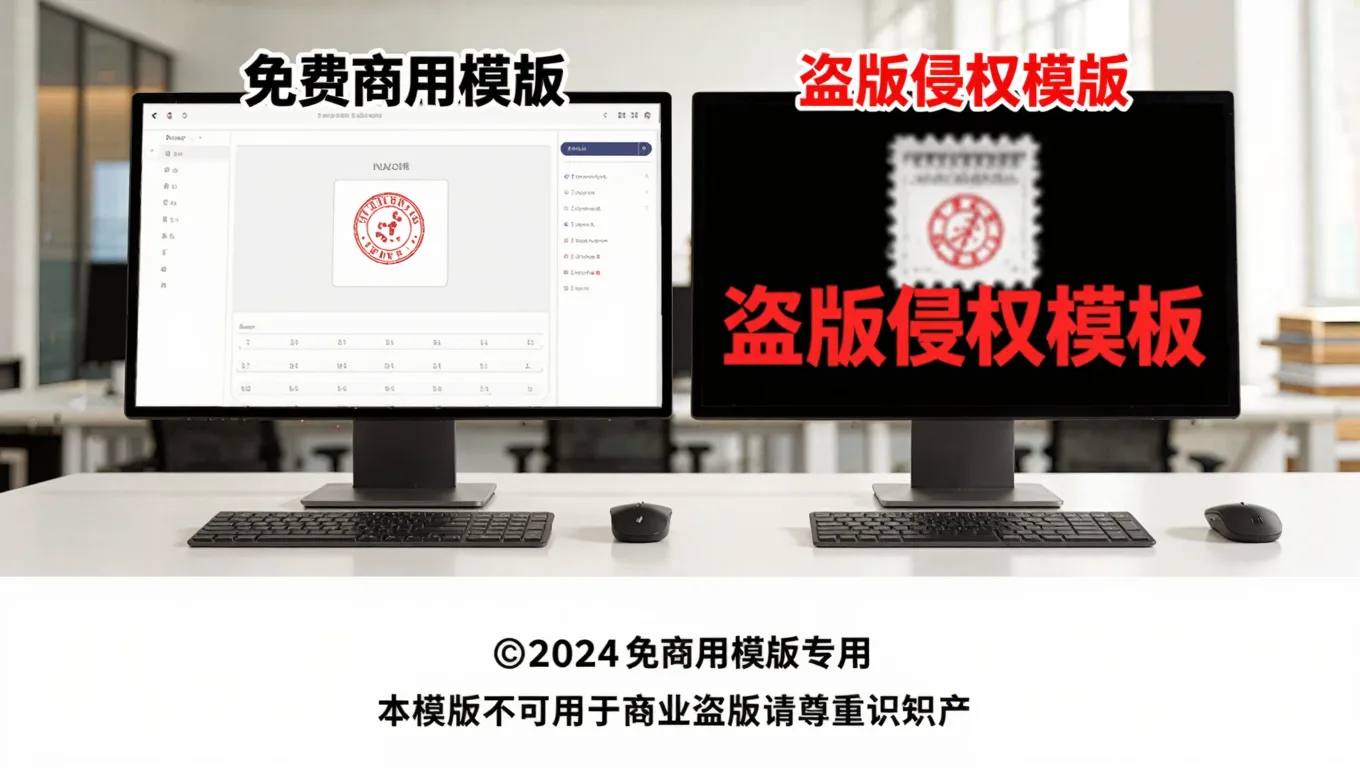 免费商用模板与盗版模板画质版权对比