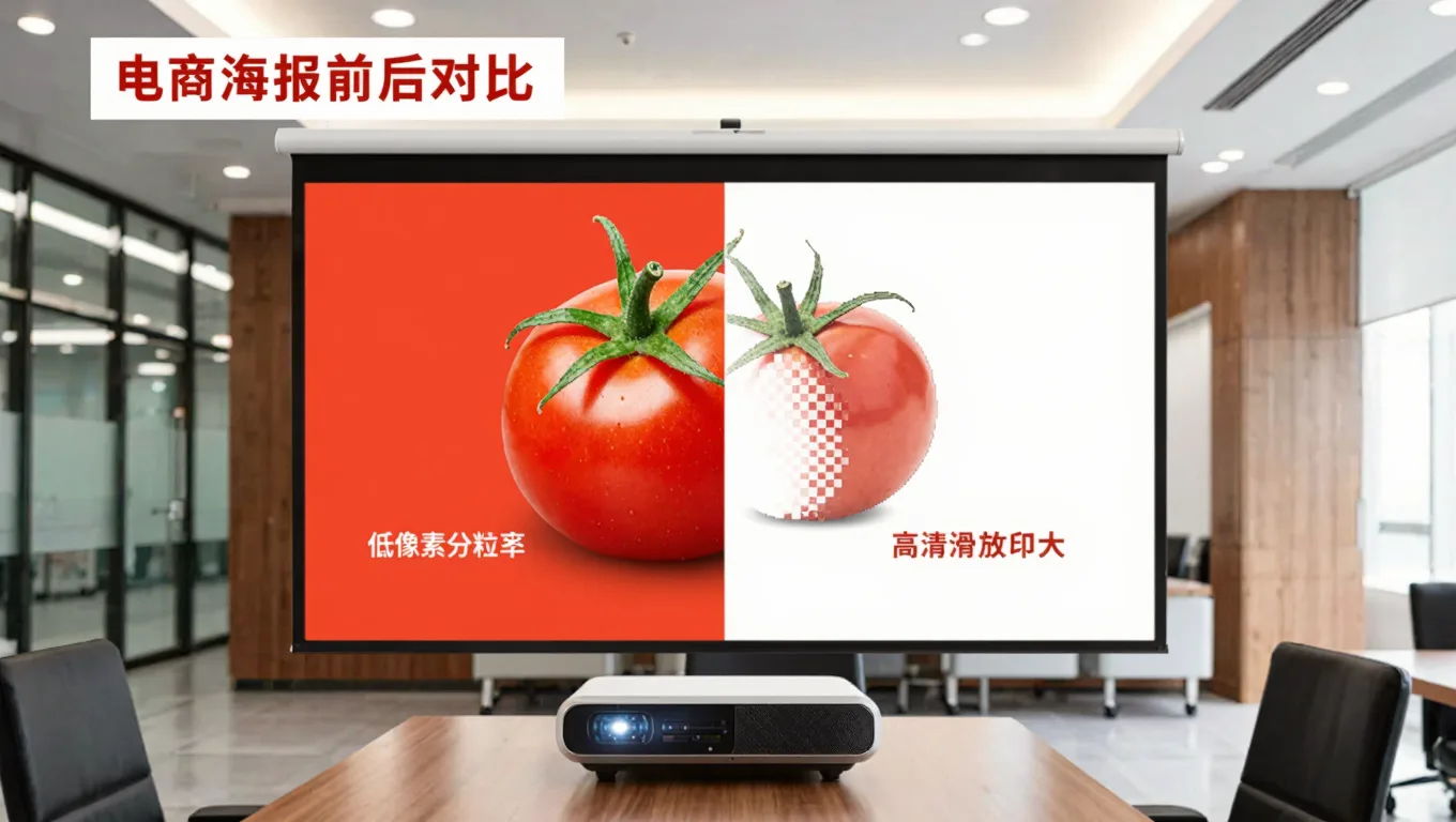 图片高清放大电商海报前后对比
