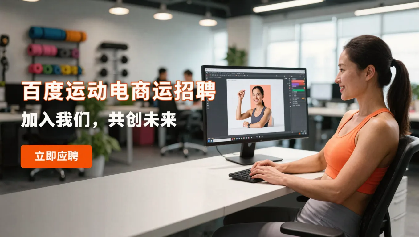运动电商运营在办公室使用电商AI生图神器