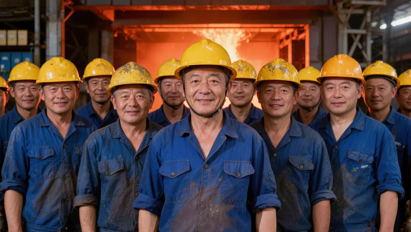 工厂车间合影灰暗？图叮AI让机器与工装亮起来