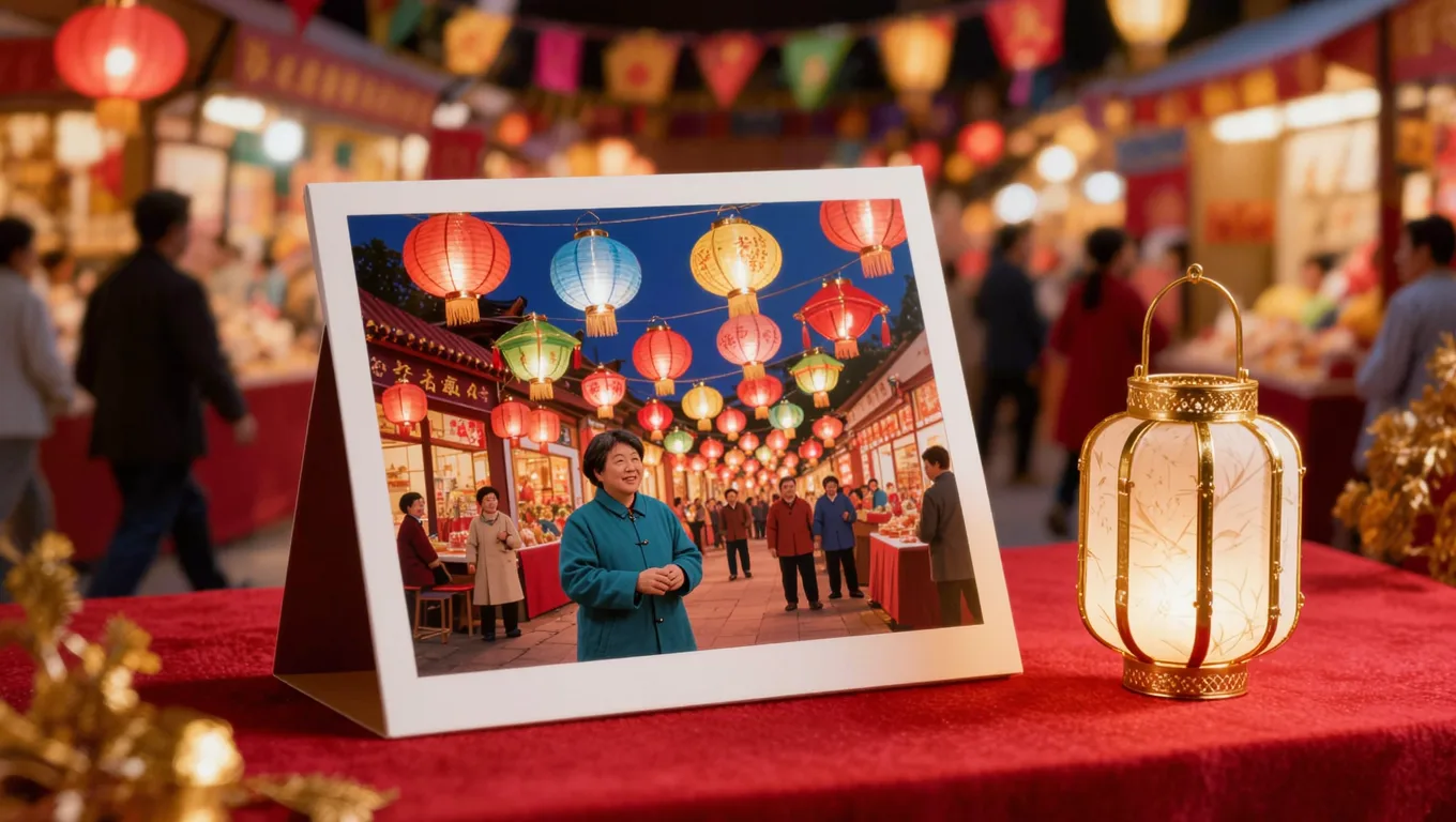节日合影缺年味?图叮AI让春联灯笼红起来