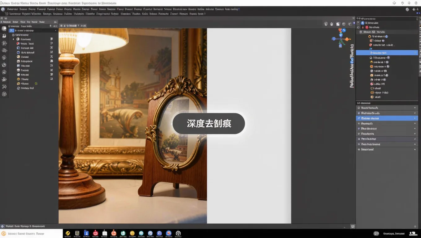 图叮AI界面点击深度去划痕按钮特写