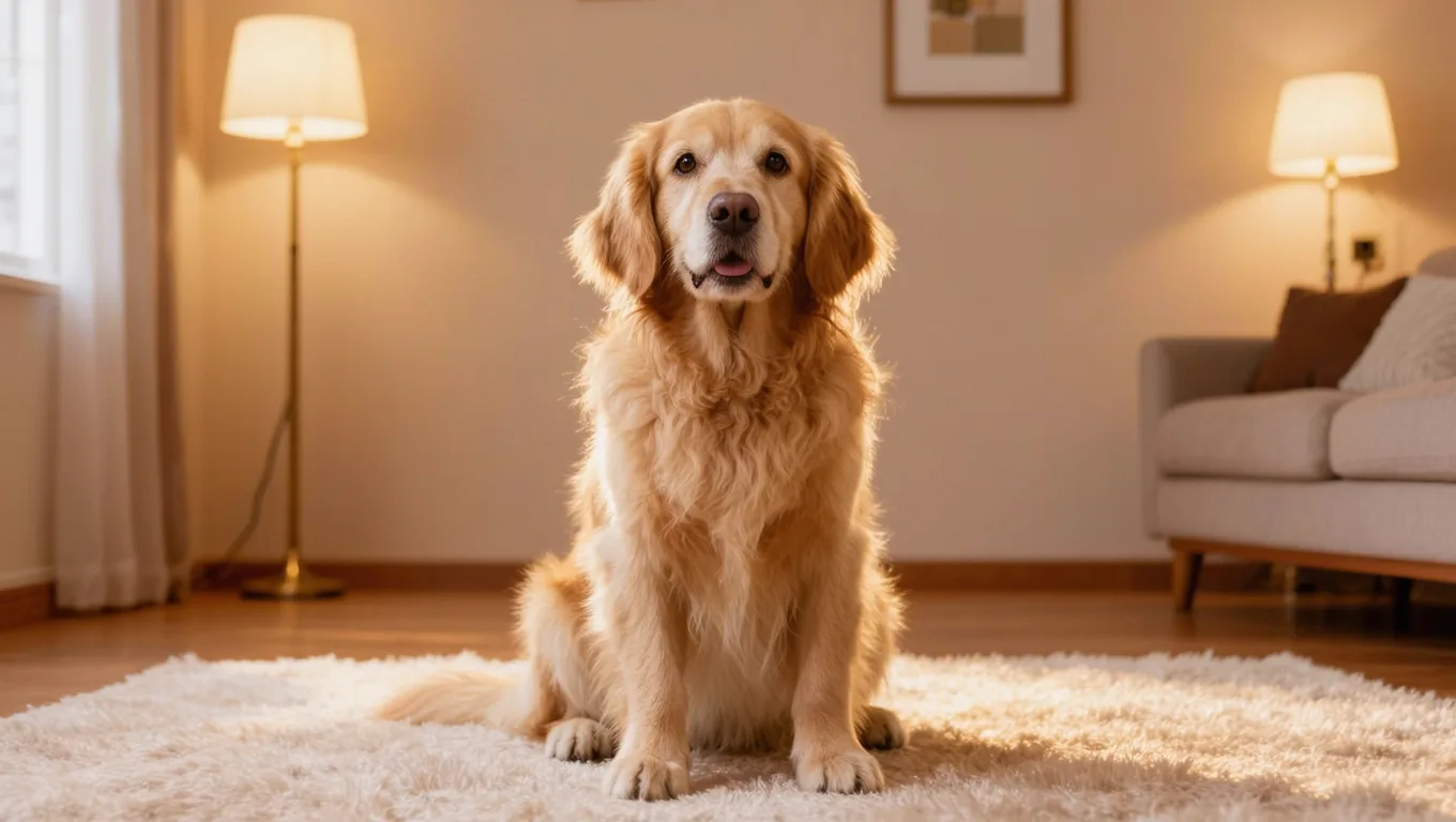 金毛犬写真消除背景杂物后的干净画面