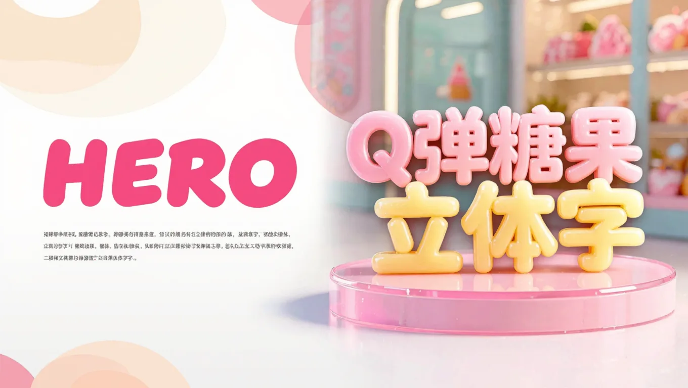 photoshop立体字生成器糖果字效对比