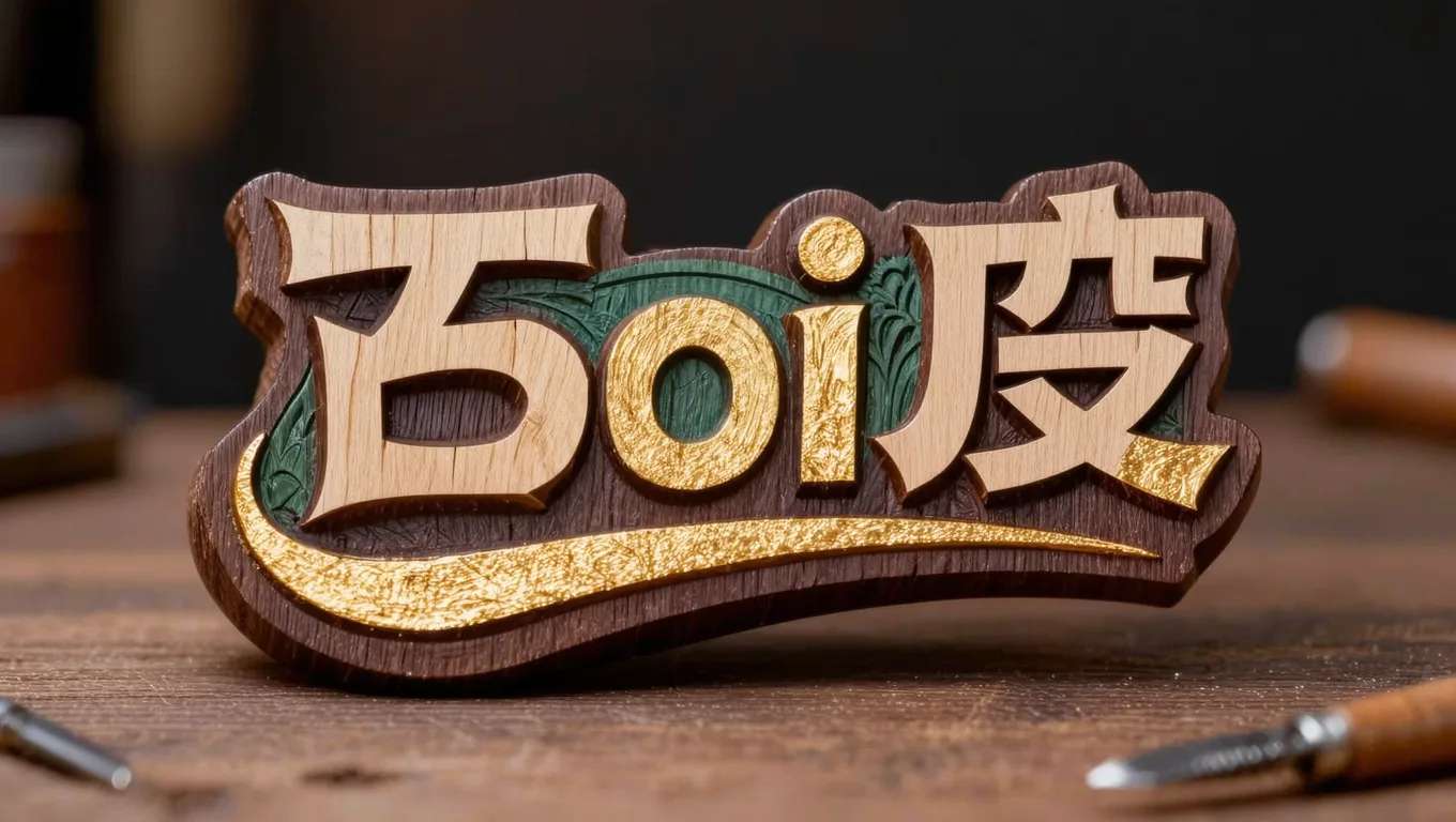 photoshop立体字生成木雕字效展示