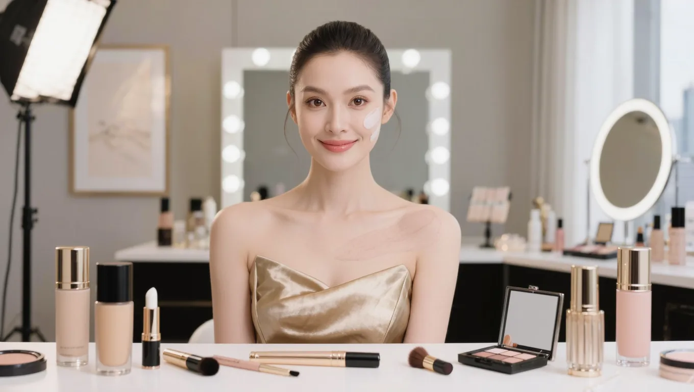 图叮AI美妆博主皮肤精修对比