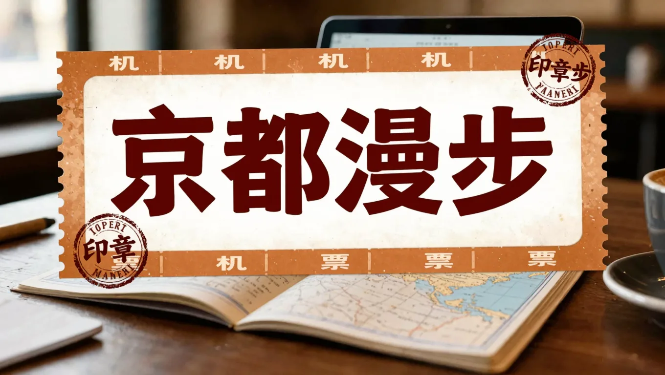 旅行博主海报手账字效，AI融合机票车票拼贴风格