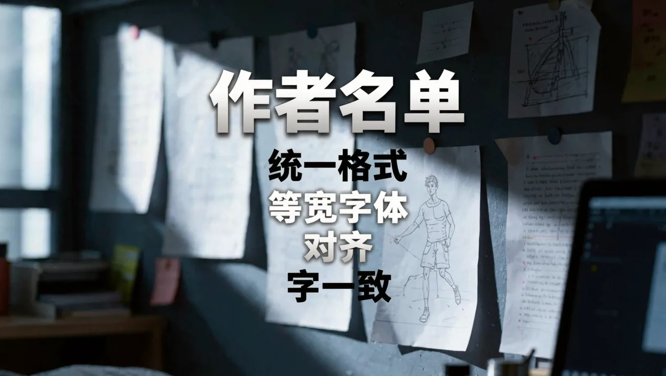 毕业设计展海报学术字效，AI统一多作者姓名格式