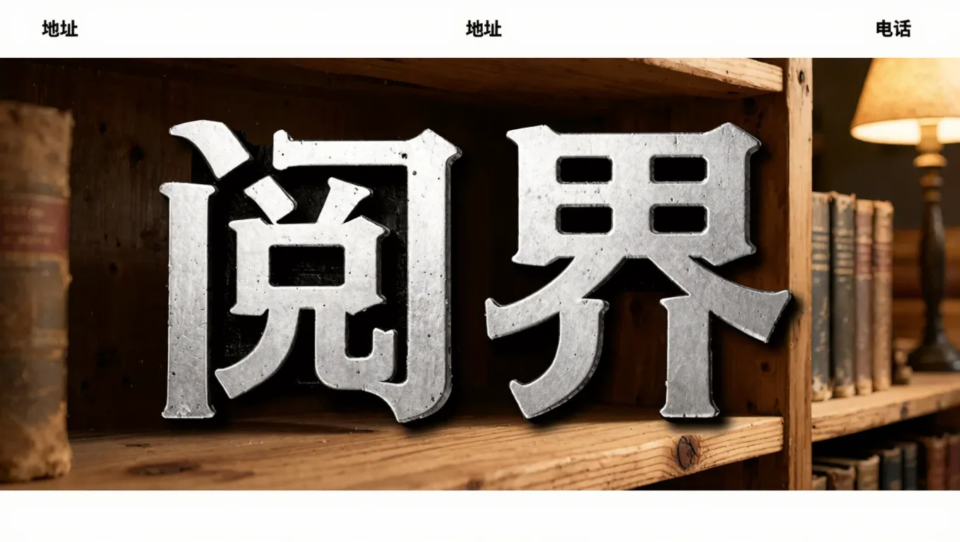 书店开业海报活字印刷字效,AI模拟金属铅字质感