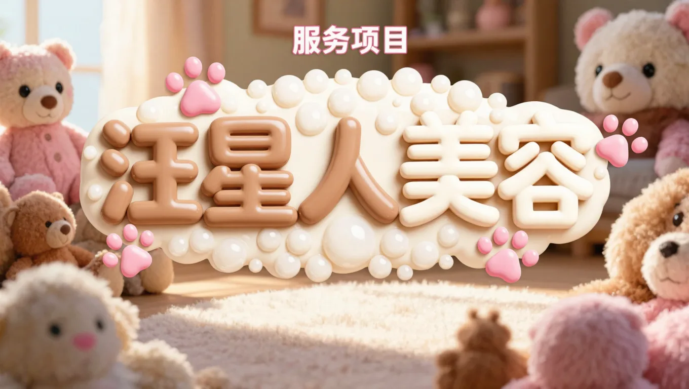 宠物店海报可爱圆润字效，AI生成匹配萌宠风格字体