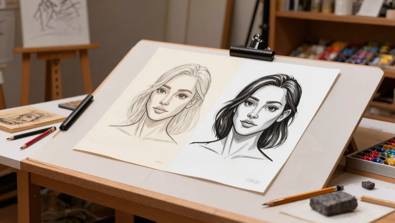 ps线稿变清晰插件修复手绘草图