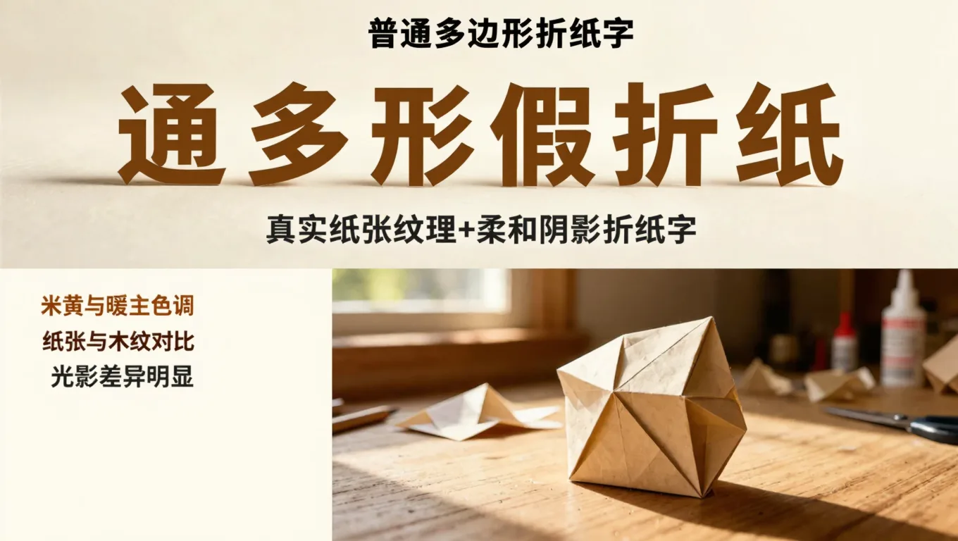 假折纸字与真实纸张折痕字的对比