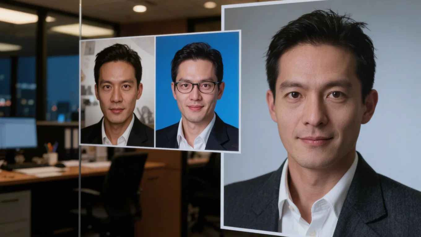 ps一键修图插件处理证件照对比