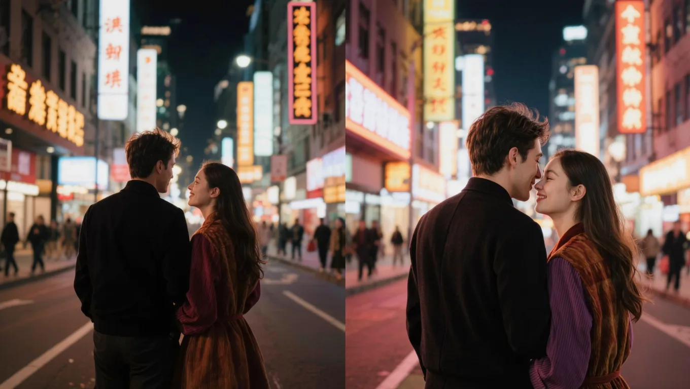 夜景人像糊成剪影？图叮AI提亮细节不失真