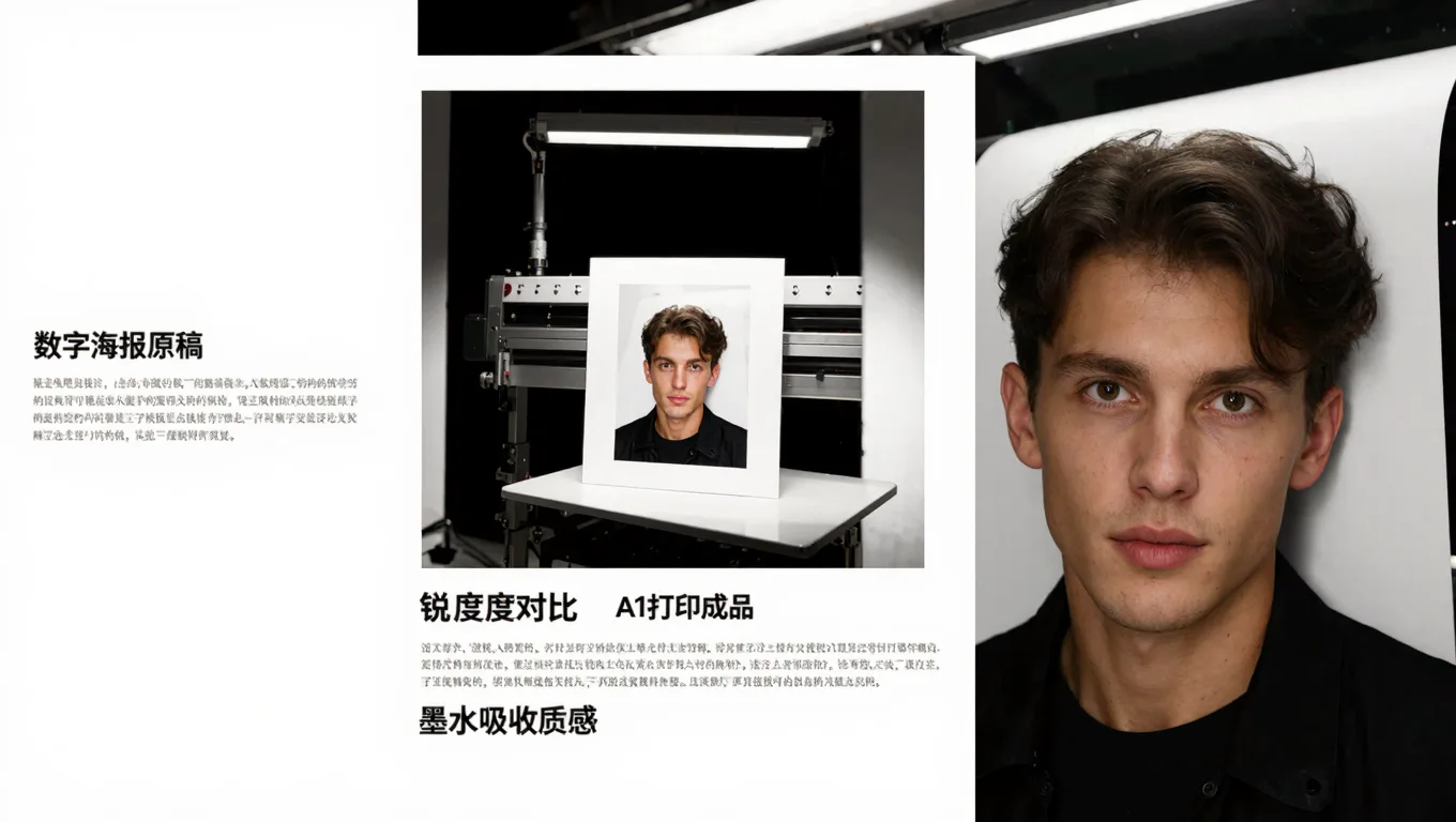 小尺寸数字海报放大至A1打印清晰的前后对比
