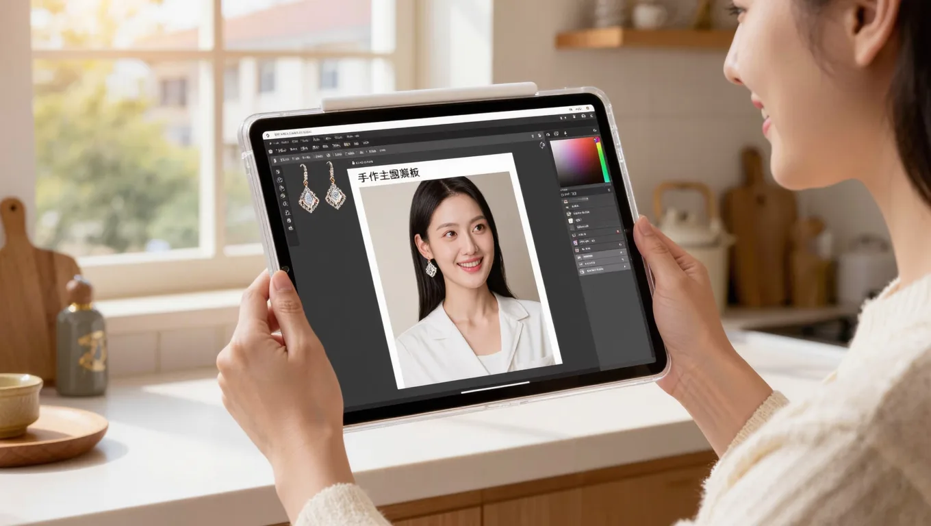 宝妈副业起步:UXP制作手作饰品电商主图