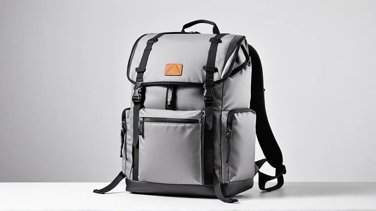 一只登山双肩包修整版型前后的轮廓对比