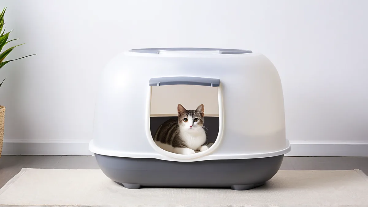 猫砂盆半透明顶盖与哑光底盆修图前后对比